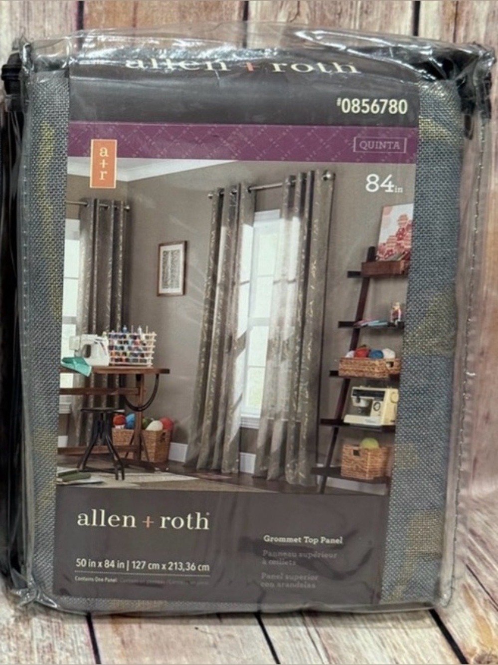 ✨NWT✨ Set of Two Allen + Roth Gray Grommet Top Curtain Panel - 84"